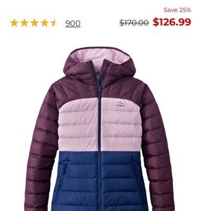 L.L. Bean Plum and Navy Hooded Jacket